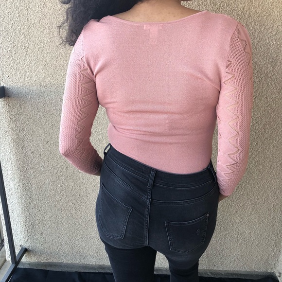 Pink Light Sweater Bodysuit size Medium - Picture 3 of 4